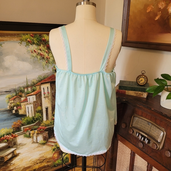 Vtg Mint nighty top Sleepwear Glow in the Sark stars! Medium - Picture 6 of 8